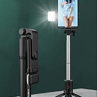 Extendable Flash 3-in-1 Selfie Stick Tripod with Bluetooth Remote